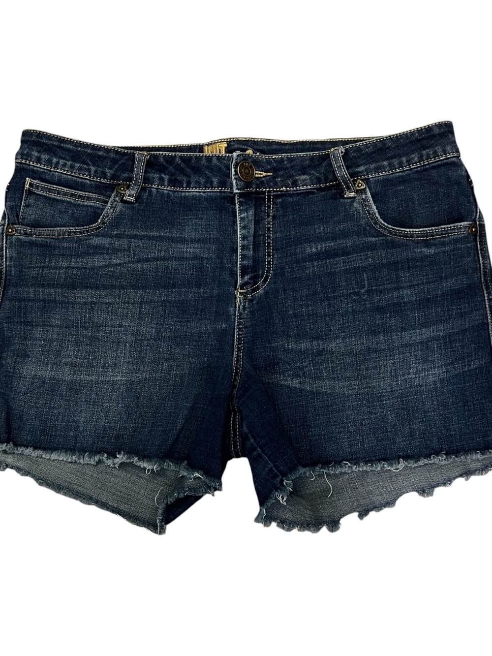 Boho/Festival Kut from Kloth Mid Rise Gidget Fray Blue Jean Shorts SZ 12 Casual.
